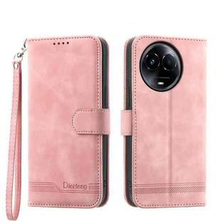 For Realme 11 5G Dierfeng Dream Line TPU + PU Leather Phone Case(Pink)