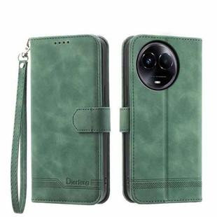 For Realme 11 5G Dierfeng Dream Line TPU + PU Leather Phone Case(Green)