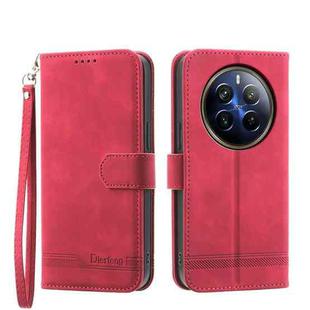 For Realme 12 Pro+ Dierfeng Dream Line TPU + PU Leather Phone Case(Red)