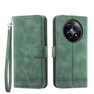 For Realme 12 5G Dierfeng Dream Line TPU + PU Leather Phone Case(Green)