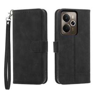 For Realme 14 / Realme P3 5G Dierfeng Dream Line TPU Hybrid PU Leather Phone Case(Black)