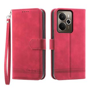 For Realme 14 / Realme P3 5G Dierfeng Dream Line TPU Hybrid PU Leather Phone Case(Red)