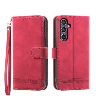 For Samsung Galaxy S24+ 5G Dierfeng Dream Line TPU + PU Leather Phone Case(Red)