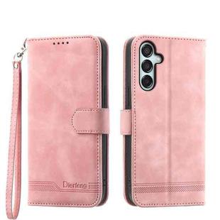 For Samsung Galaxy M15 5G / F15 5G Dierfeng Dream Line TPU + PU Leather Phone Case(Pink)