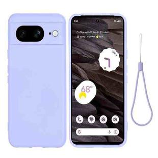 For Google Pixel 8 Pure Color Liquid Silicone Shockproof Phone Case(Purple)