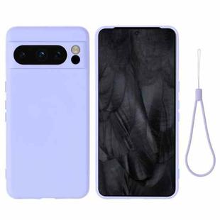 For Google Pixel 8 Pro Pure Color Liquid Silicone Shockproof Phone Case(Purple)