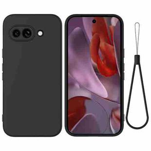 For Google Pixel 9a Pure Color Liquid Silicone Shockproof Phone Case(Black)