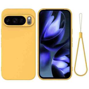 For Google Pixel 10 Pro XL Pure Color Liquid Silicone Shockproof Phone Case(Yellow)