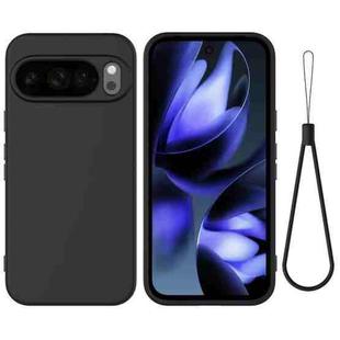 For Google Pixel 10 Pro Pure Color Liquid Silicone Shockproof Phone Case(Black)