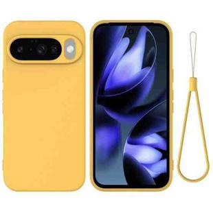 For Google Pixel 10 Pure Color Liquid Silicone Shockproof Phone Case(Yellow)