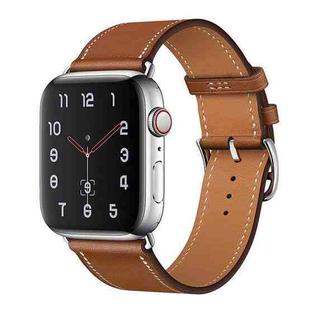 For Apple Watch Series 7 41mm / 6 & SE & 5 & 4 40mm / 3 & 2 & 1 38mm Leather  Watch Band(Brown)