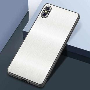 For iPhone X Rain Silk Texture Shockproof Phone Case(White)