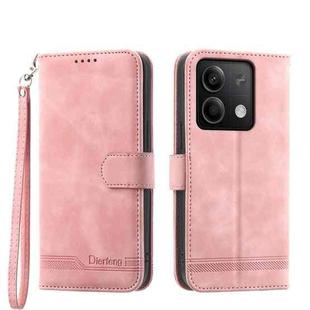 For Xiaomi Redmi Note 13 5G Dierfeng Dream Line TPU + PU Leather Phone Case(Pink)