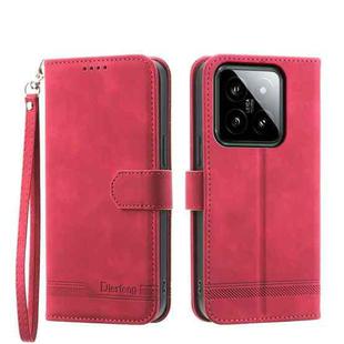 For Xiaomi 14 Dierfeng Dream Line TPU + PU Leather Phone Case(Red)