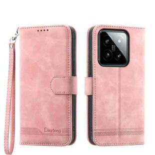 For Xiaomi 14 Dierfeng Dream Line TPU + PU Leather Phone Case(Pink)