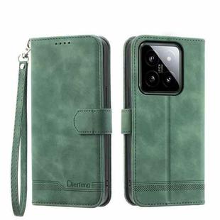 For Xiaomi 14 Dierfeng Dream Line TPU + PU Leather Phone Case(Green)