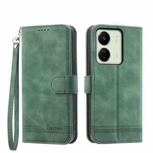 For Xiaomi Redmi 13C Dierfeng Dream Line TPU + PU Leather Phone Case(Green)