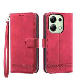 For Xiaomi Redmi Note13 4G Dierfeng Dream Line TPU + PU Leather Phone Case(Red)