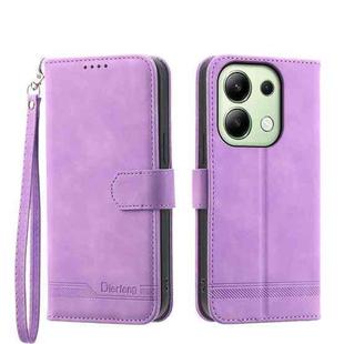 For Xiaomi Redmi Note13 4G Dierfeng Dream Line TPU + PU Leather Phone Case(Purple)