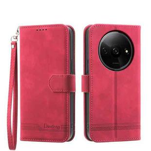 For Xiaomi Redmi A3 Dierfeng Dream Line TPU + PU Leather Phone Case(Red)