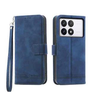 For Xiaomi Poco X6 Pro 5G Dierfeng Dream Line TPU + PU Leather Phone Case(Blue)