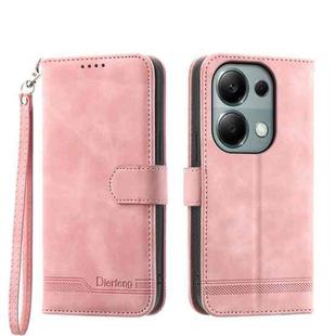 For Xiaomi Redmi Note 13 Pro 4G Dierfeng Dream Line TPU + PU Leather Phone Case(Pink)