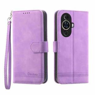 For Huawei nova 11 Dierfeng Dream Line TPU + PU Leather Phone Case(Purple)