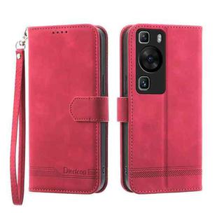 For Huawei P60 / P60 Pro Dierfeng Dream Line TPU + PU Leather Phone Case(Red)