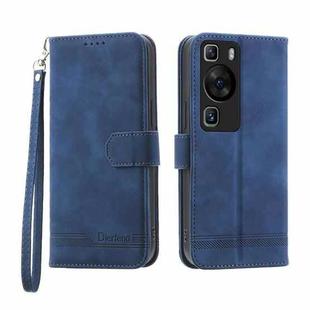 For Huawei P60 / P60 Pro Dierfeng Dream Line TPU + PU Leather Phone Case(Blue)