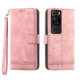 For Huawei P60 / P60 Pro Dierfeng Dream Line TPU + PU Leather Phone Case(Pink)