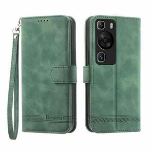 For Huawei P60 / P60 Pro Dierfeng Dream Line TPU + PU Leather Phone Case(Green)