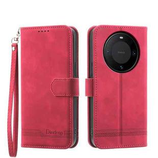 For Huawei Mate 60 Pro Dierfeng Dream Line TPU + PU Leather Phone Case(Red)
