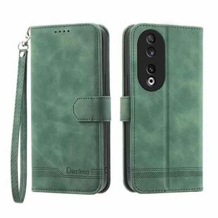 For Honor 90 5G Dierfeng Dream Line TPU + PU Leather Phone Case(Green)