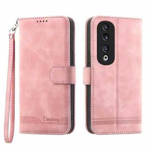 For Honor 90 Pro 5G Dierfeng Dream Line TPU + PU Leather Phone Case(Pink)