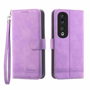 For Honor 90 Pro 5G Dierfeng Dream Line TPU + PU Leather Phone Case(Purple)