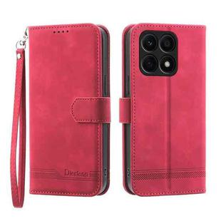 For Honor X8a 4G Dierfeng Dream Line TPU + PU Leather Phone Case(Red)