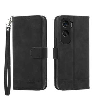 For Honor X50i Dierfeng Dream Line TPU + PU Leather Phone Case(Black)