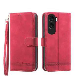 For Honor X50i Dierfeng Dream Line TPU + PU Leather Phone Case(Red)