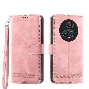 For Honor Magic5 Pro Dierfeng Dream Line TPU + PU Leather Phone Case(Pink)