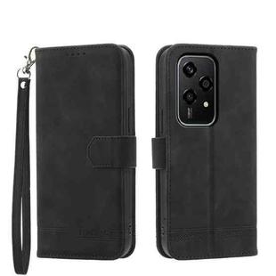 For Honor 200 Lite Global Dierfeng Dream Line TPU + PU Leather Phone Case(Black)