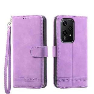 For Honor 200 Lite Global Dierfeng Dream Line TPU + PU Leather Phone Case(Purple)