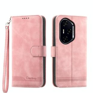For Honor 300 Pro / 300 Ultra Dierfeng Dream Line TPU Hybrid PU Leather Phone Case(Pink)