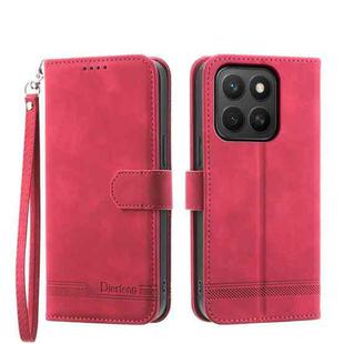 For Honor X8c 4G Dierfeng Dream Line TPU Hybrid PU Leather Phone Case(Red)