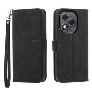 For Honor 400 Lite Dierfeng Dream Line TPU Hybrid PU Leather Phone Case(Black)