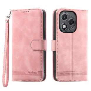 For Honor 400 Lite Dierfeng Dream Line TPU Hybrid PU Leather Phone Case(Pink)