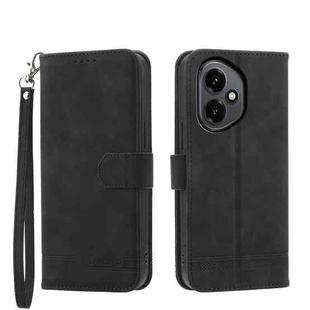 For Honor 400 Global 156.5mm Dierfeng Dream Line TPU Hybrid PU Leather Phone Case(Black)