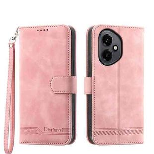 For Honor 400 Global 156.5mm Dierfeng Dream Line TPU Hybrid PU Leather Phone Case(Pink)