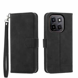 For Honor X6c 4G / X5b / X5b Plus Dierfeng Dream Line TPU Hybrid PU Leather Phone Case(Black)