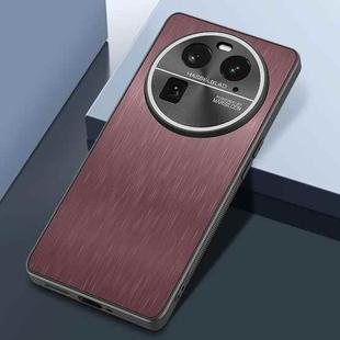 For OPPO Find X6 Rain Silk Texture Shockproof Phone Case(Coffee)