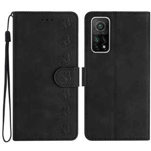 For Xiaomi Mi 10T / 10T Pro Seven Butterflies Embossed Leather Phone Case(Black)